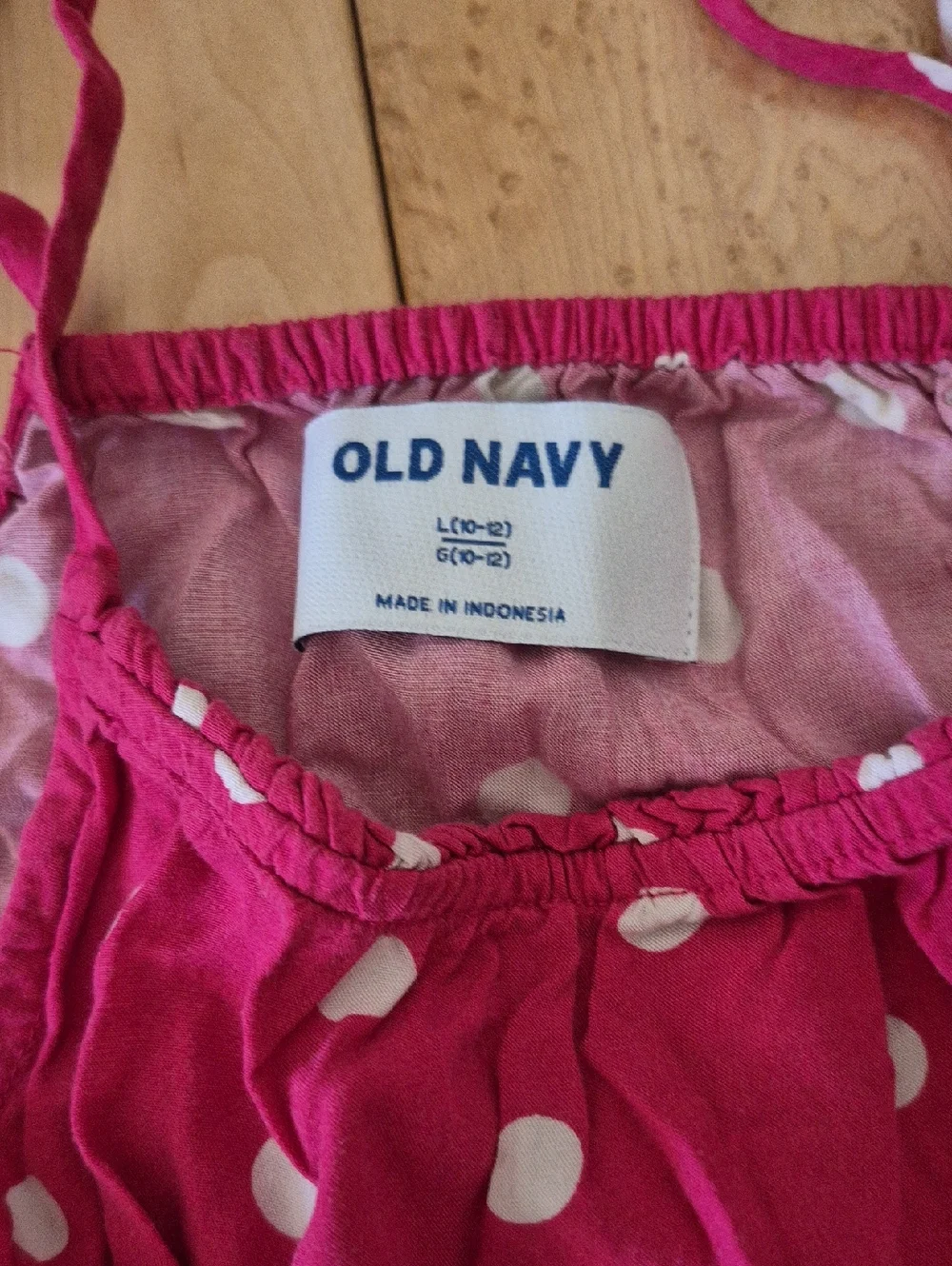 Girls Size 10/12 Old Navy Pink Polka Dot Halter Dress - Picture 2 of 2